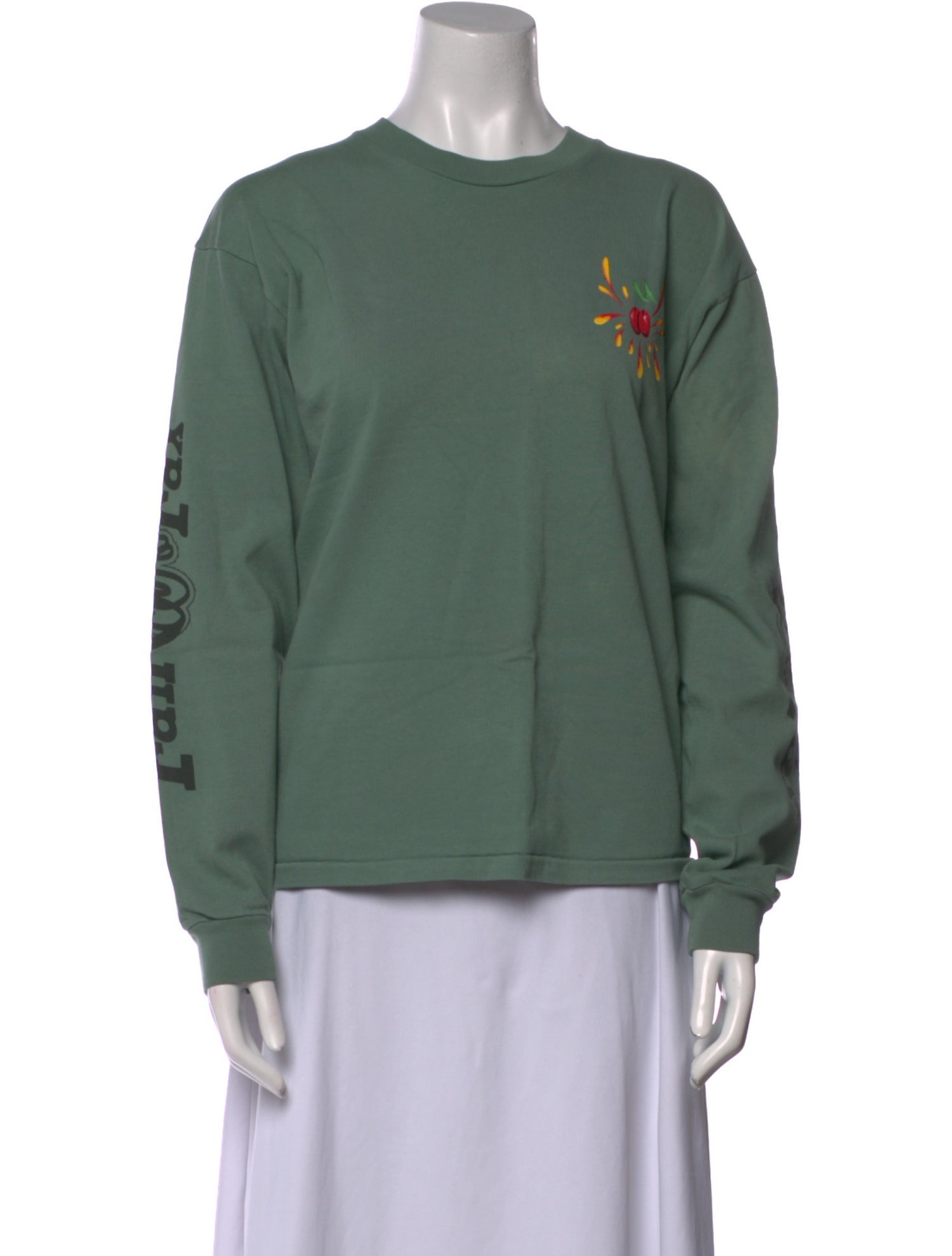 Cherry Los Angeles Graphic Print Crew Neck Sweatshirt