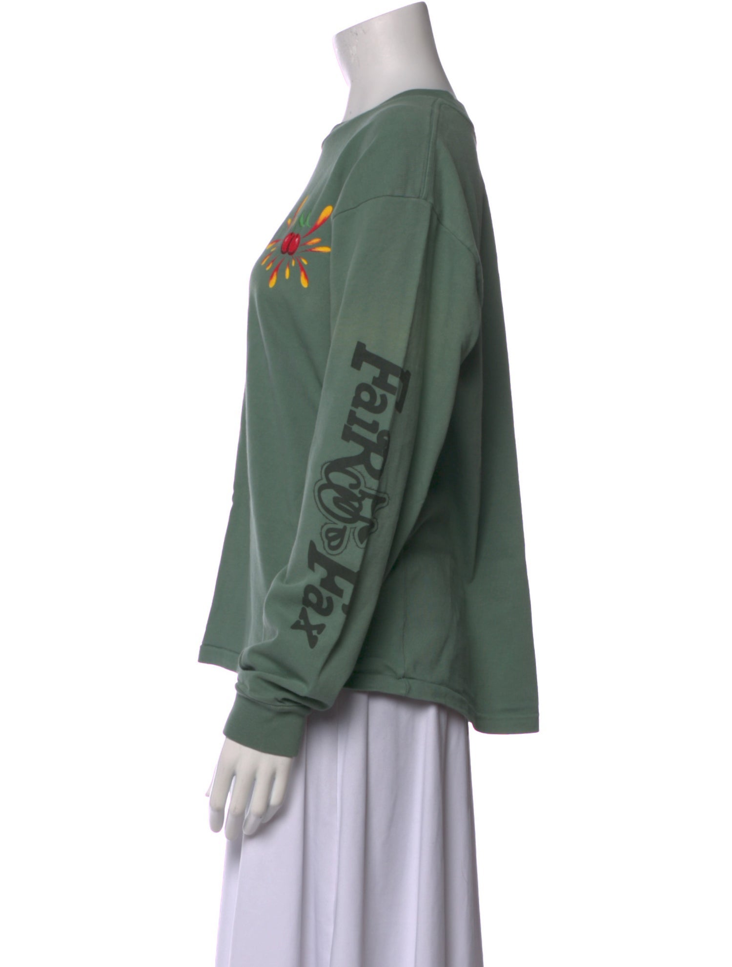 Cherry Los Angeles Graphic Print Crew Neck Sweatshirt