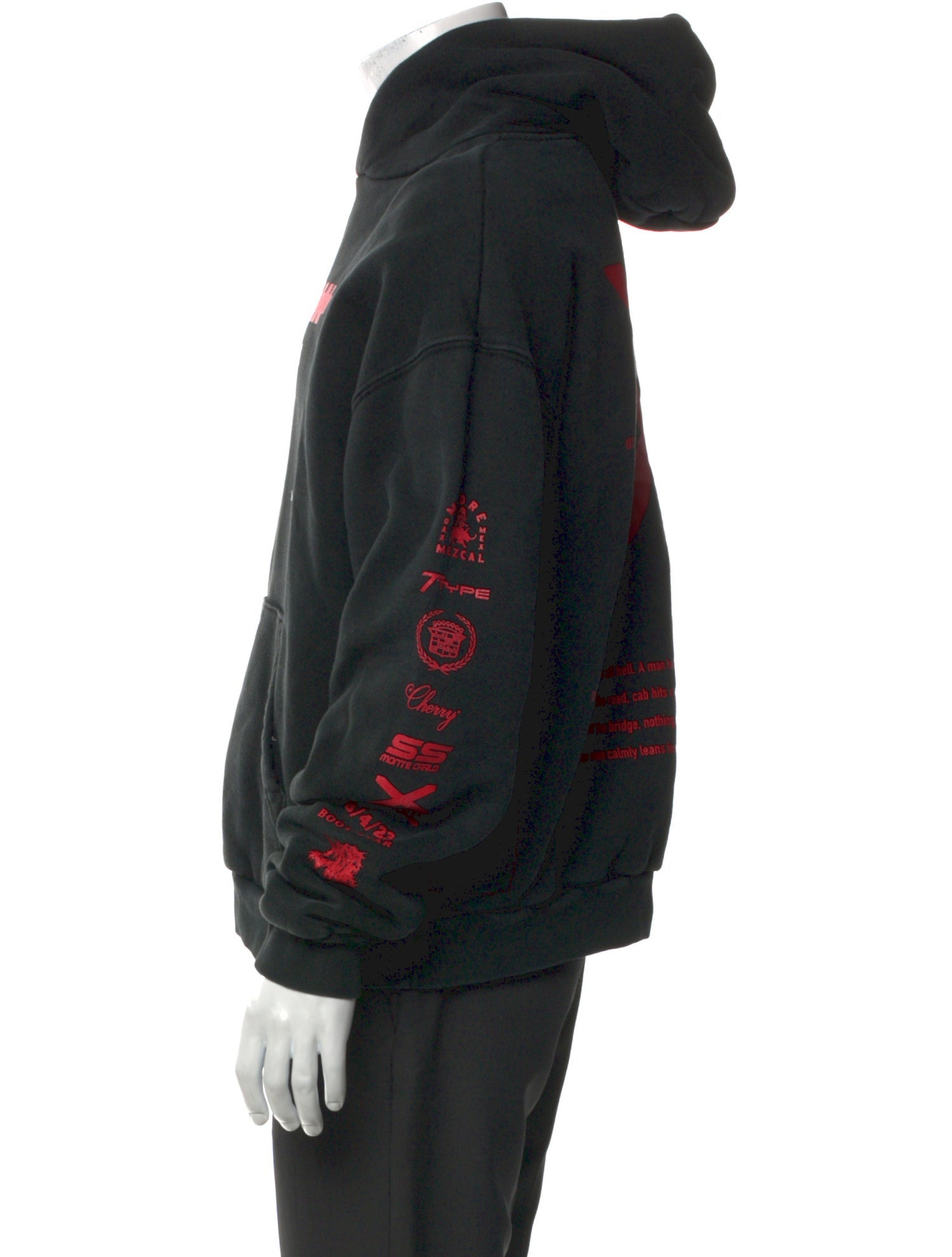 Cherry Los Angeles Graphic Print Crew Neck Hoodie