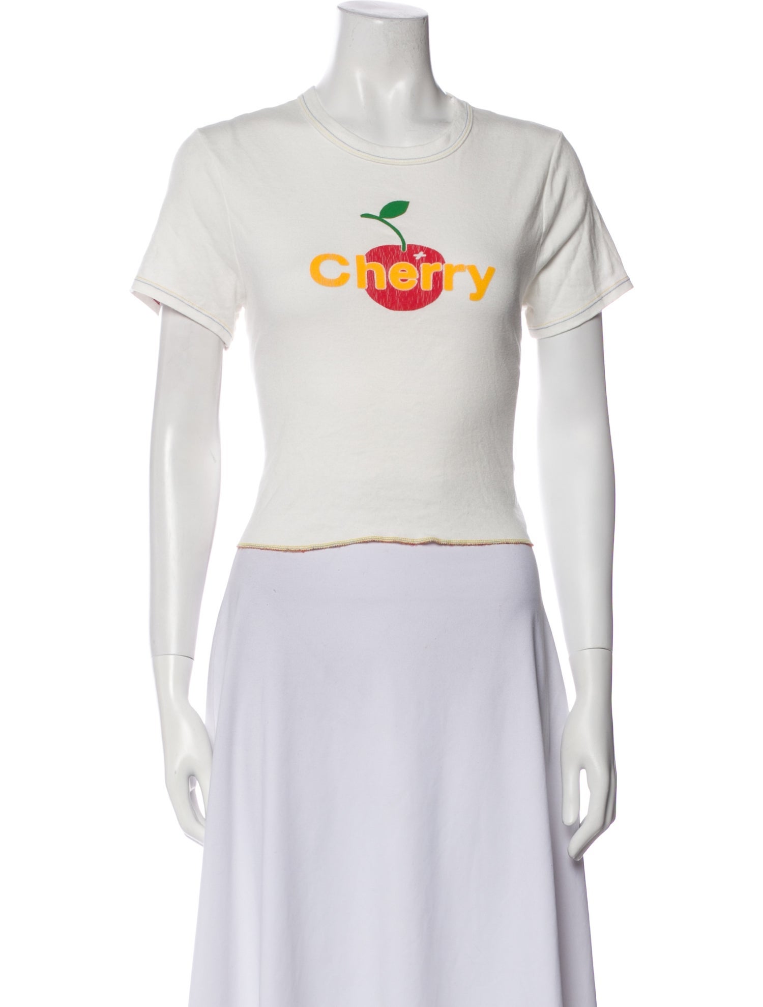 Cherry Los Angeles Graphic Print Crew Neck T-Shirt