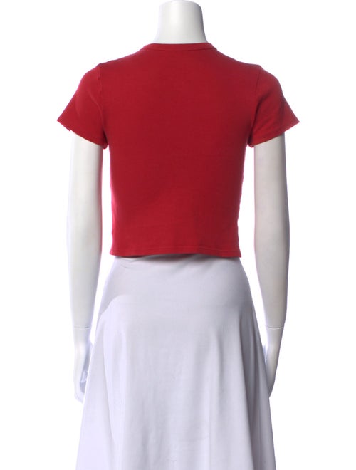 Cherry Los Angeles Graphic Print Crew Neck Crop Top