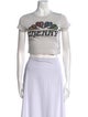 Cherry Los Angeles Graphic Print Crew Neck Crop Top