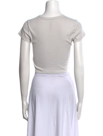 Cherry Los Angeles Graphic Print Crew Neck Crop Top