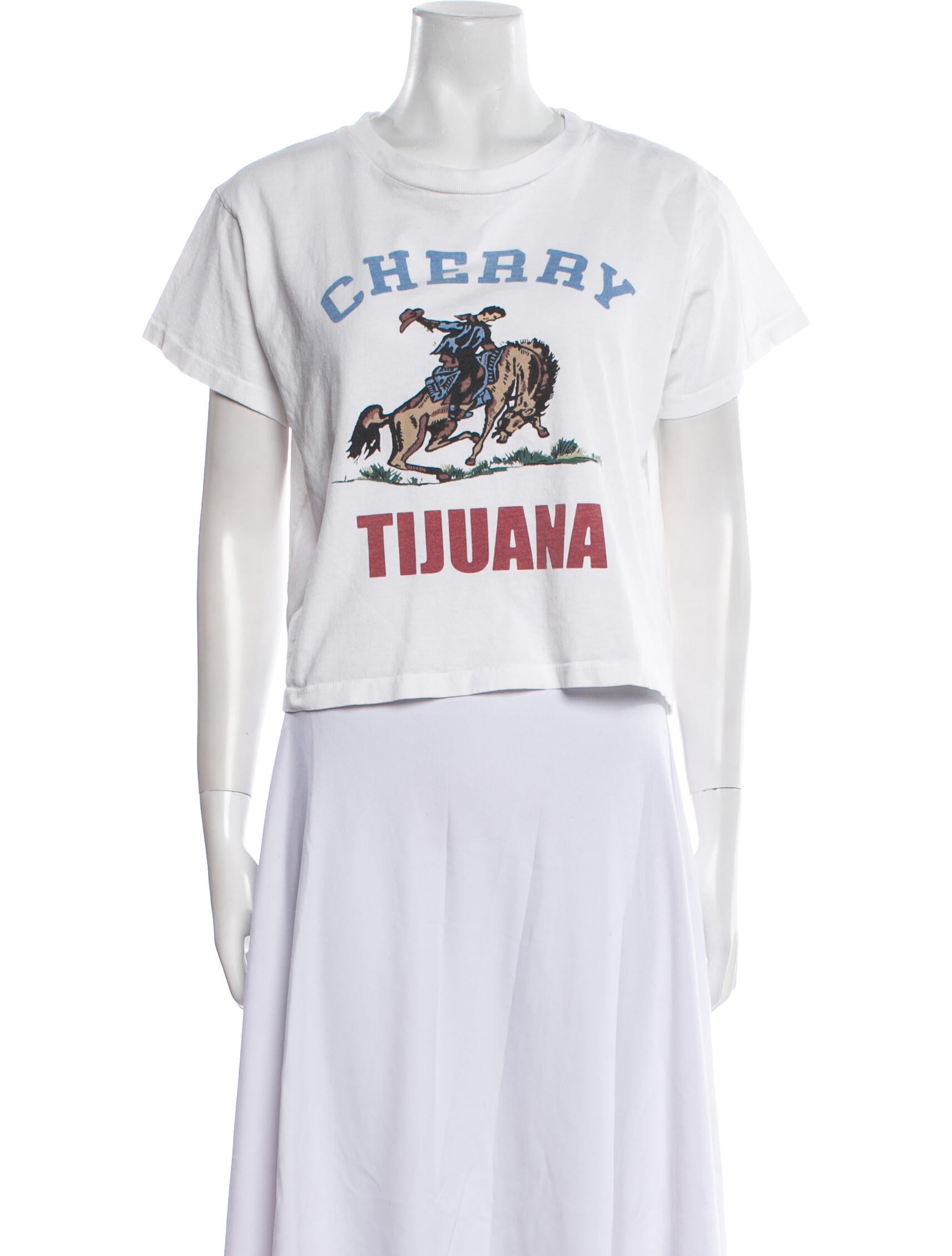 Cherry Los Angeles Graphic Print Crew Neck T-Shirt