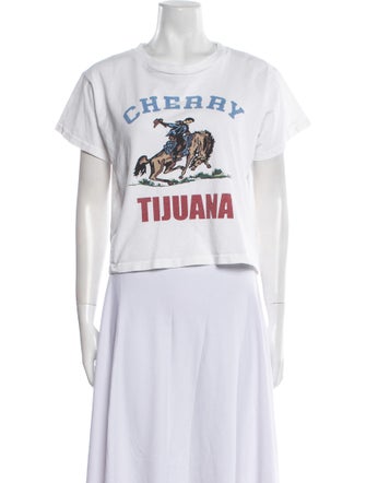 Cherry Los Angeles Graphic Print Crew Neck T-Shirt