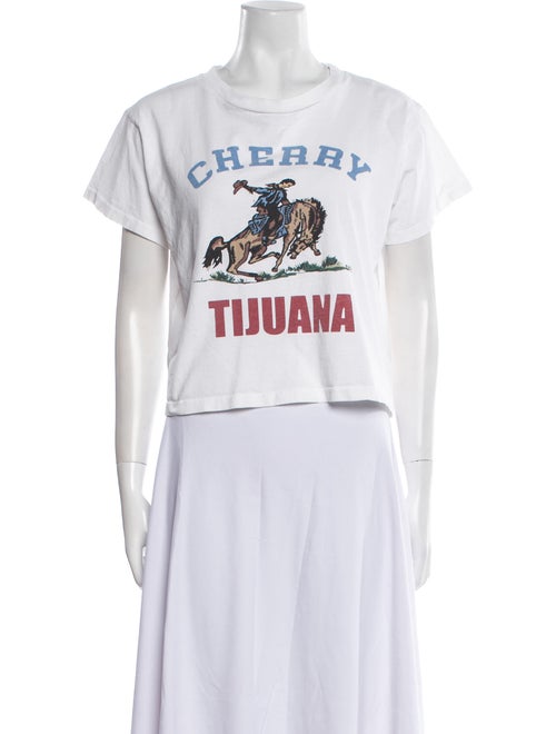 Cherry Los Angeles Graphic Print Crew Neck T-Shirt