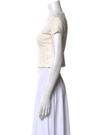 Cherry Los Angeles Graphic Print Crew Neck Crop Top