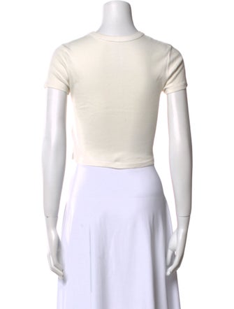 Cherry Los Angeles Graphic Print Crew Neck Crop Top