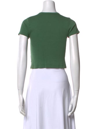 Cherry Los Angeles Graphic Print Crew Neck Crop Top