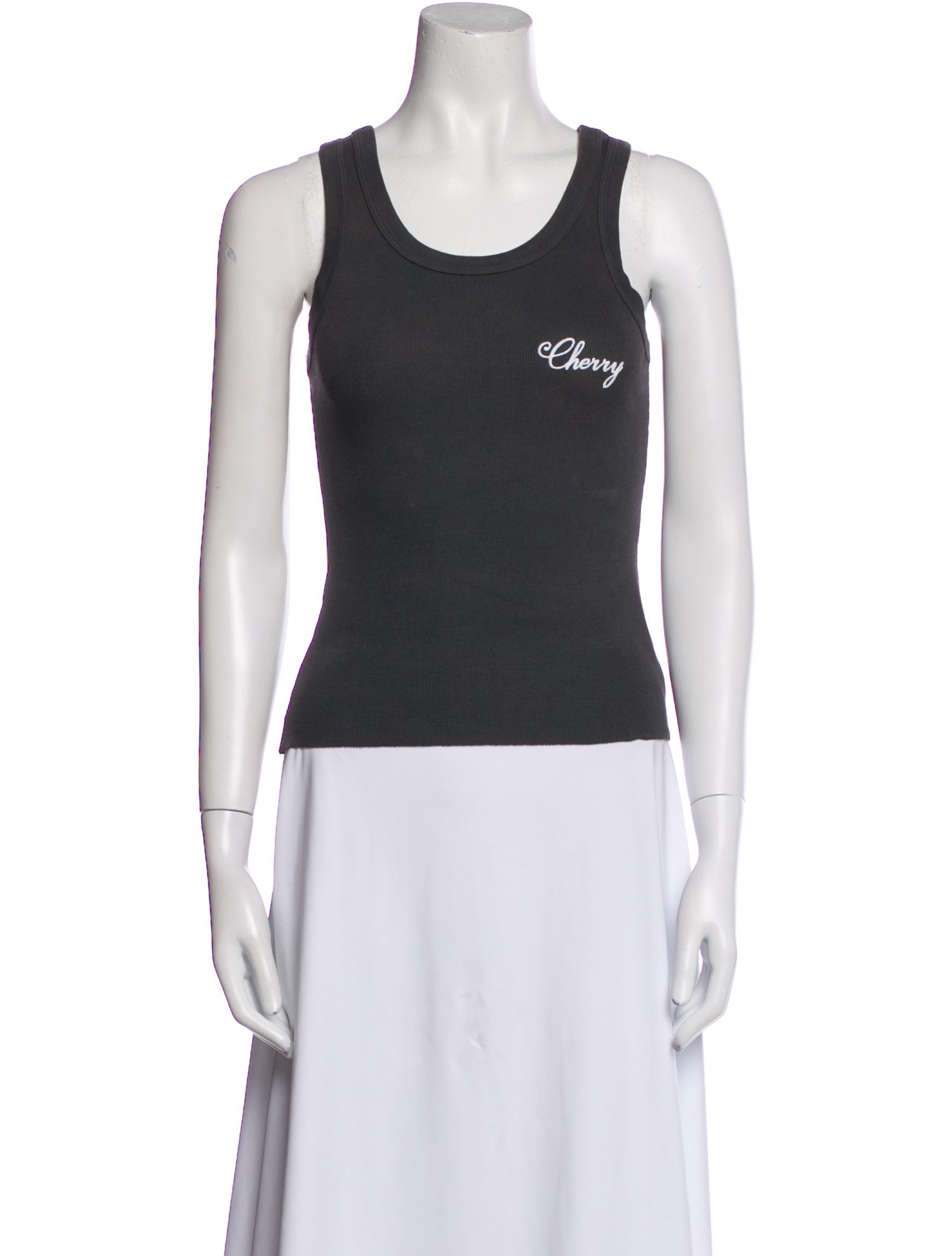 Cherry Los Angeles Graphic Print Scoop Neck Top