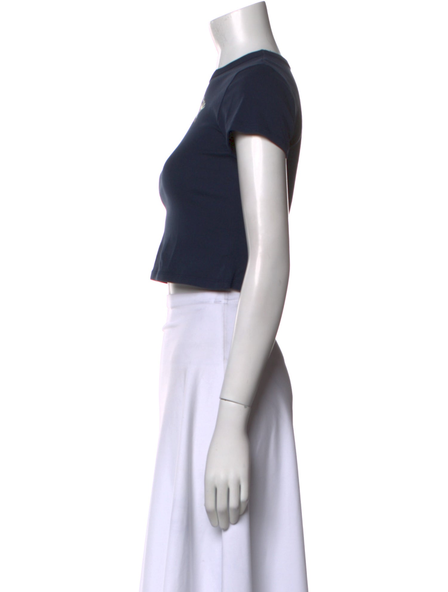 Cherry Los Angeles Graphic Print Crew Neck Crop Top