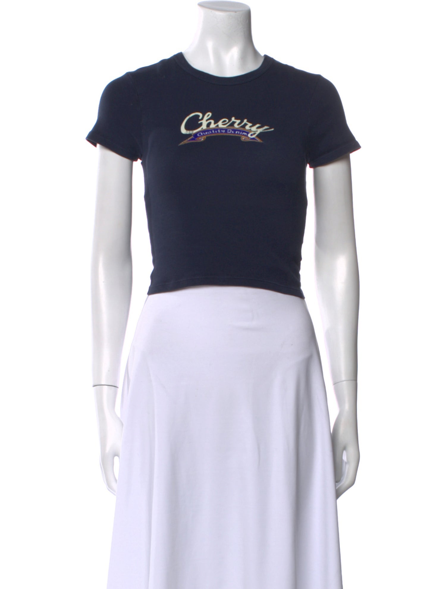 Cherry Los Angeles Graphic Print Crew Neck T-Shirt