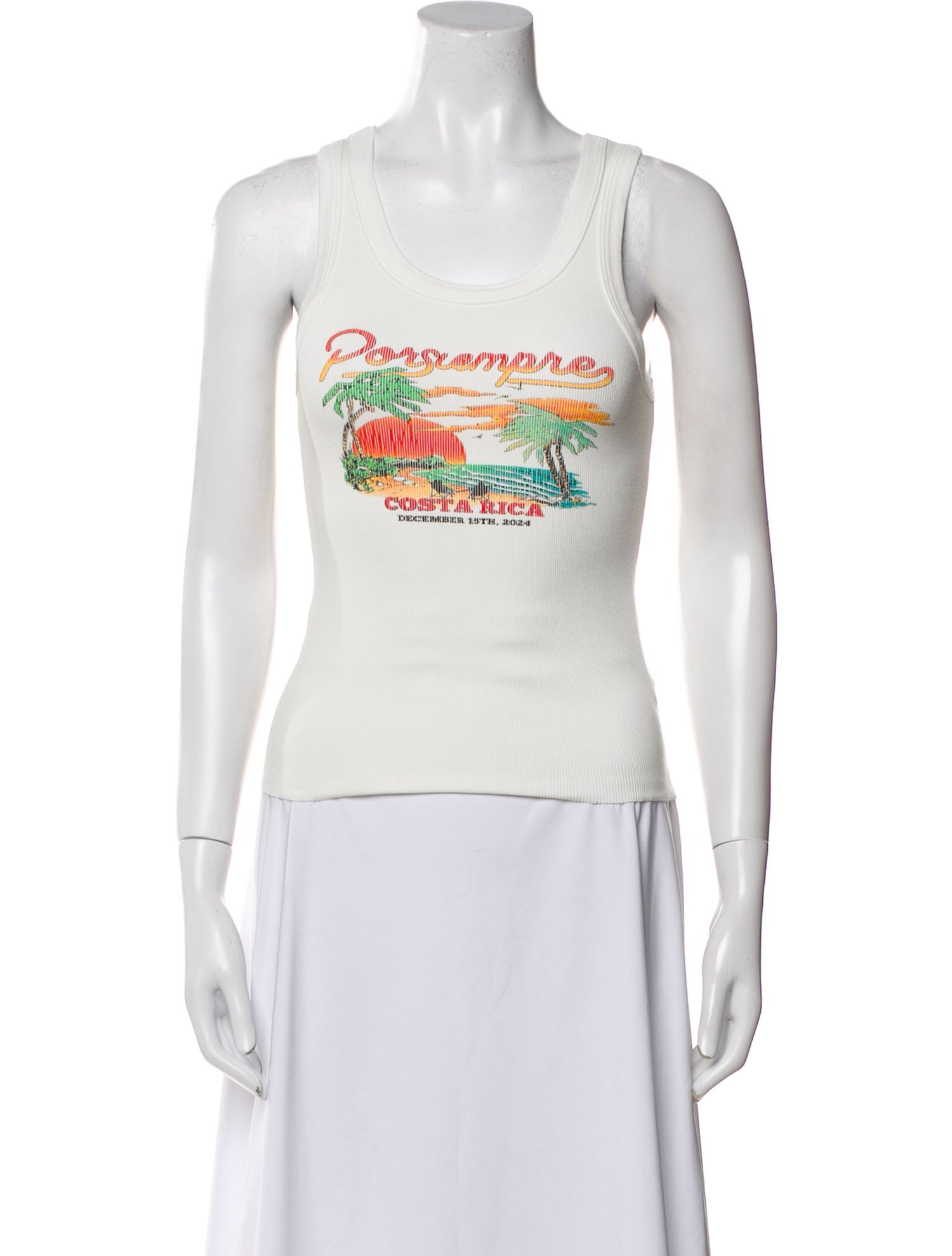 Cherry Los Angeles Graphic Print Scoop Neck Top