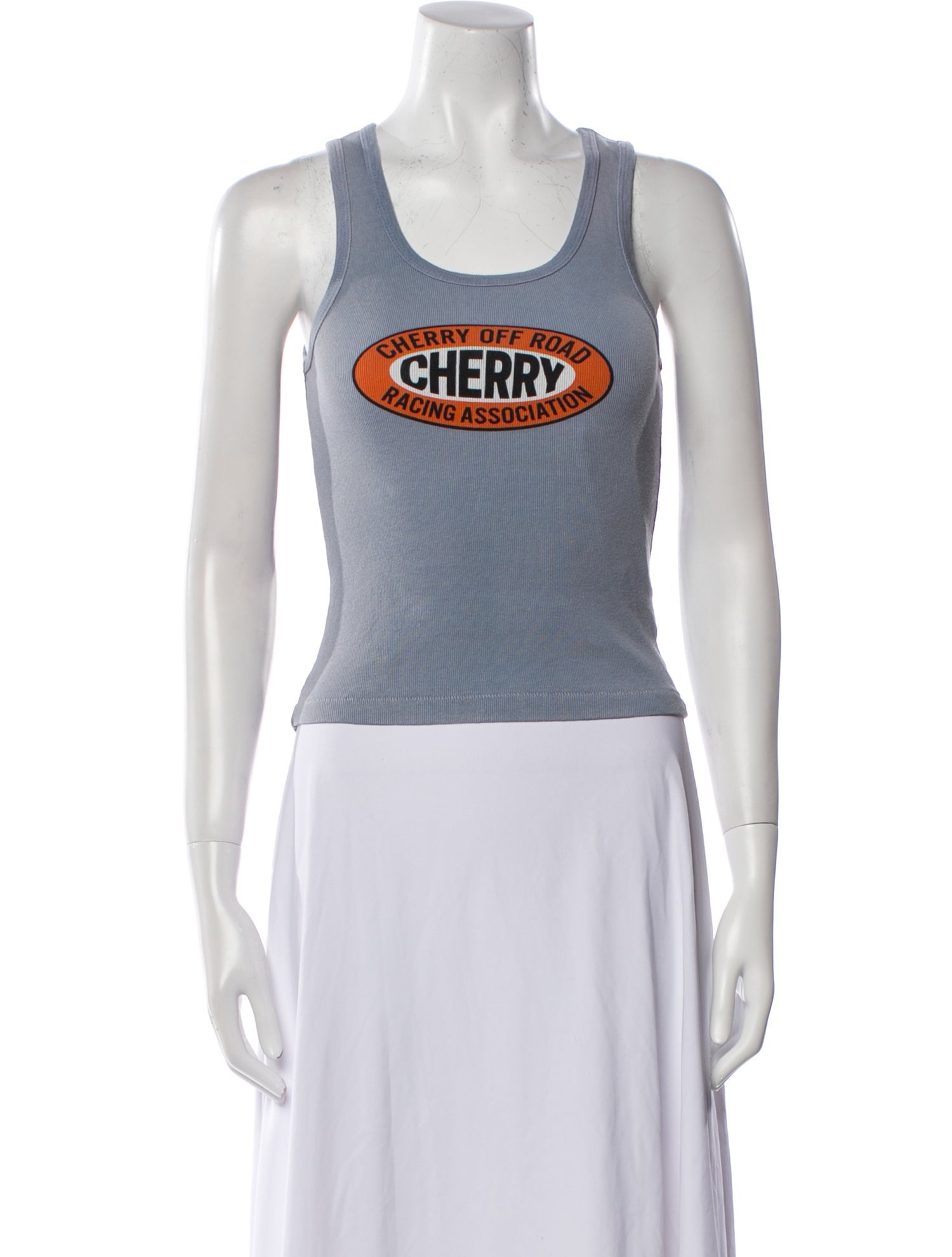 Cherry Los Angeles Graphic Print Scoop Neck Top