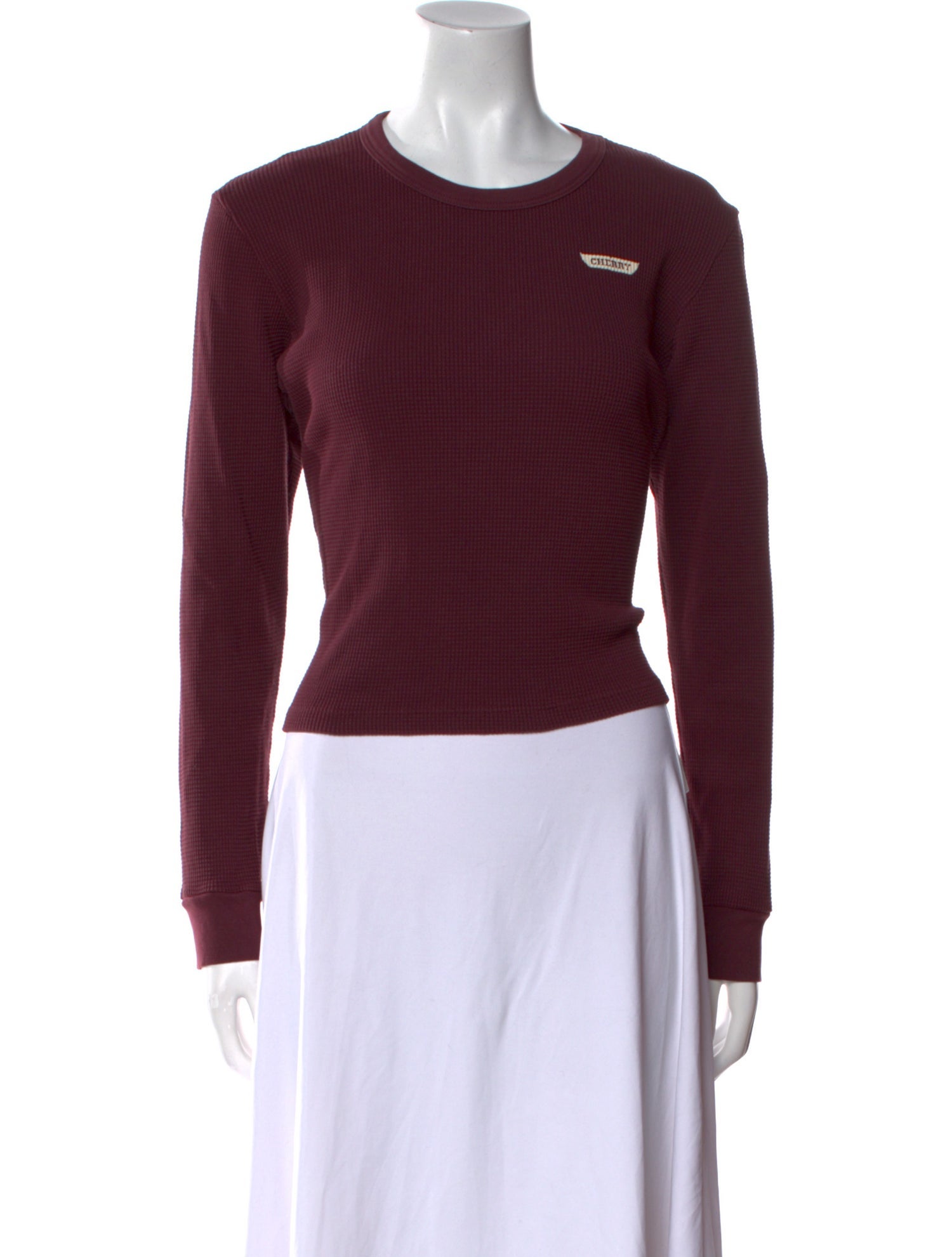Cherry Los Angeles Scoop Neck Long Sleeve Top