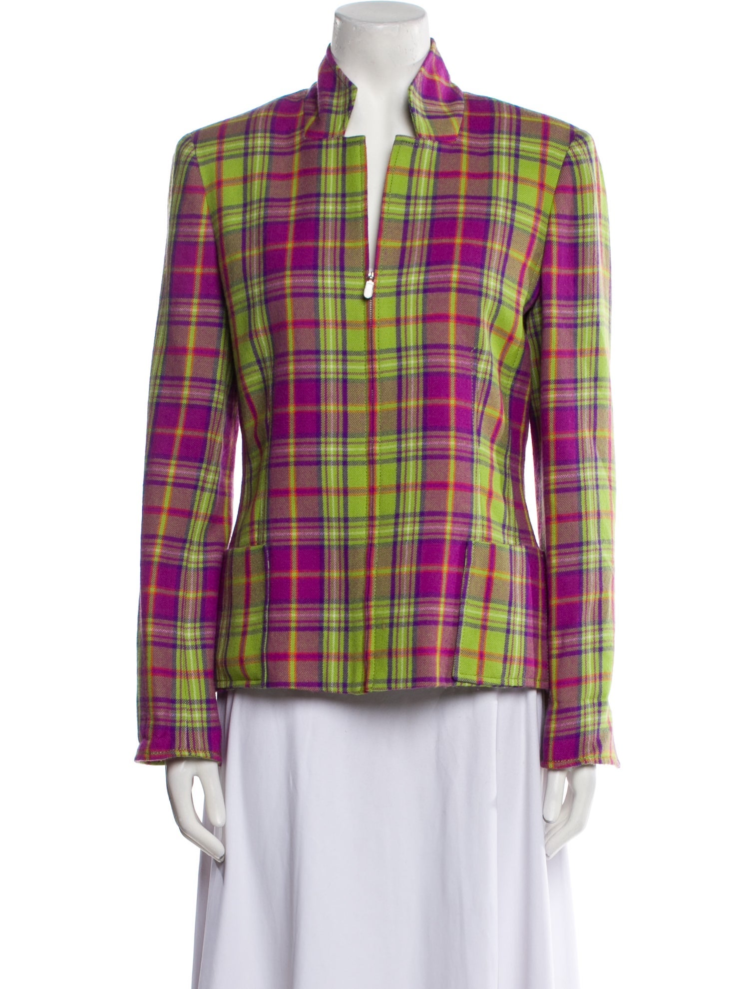 Carlisle Wool Plaid Print Blazer