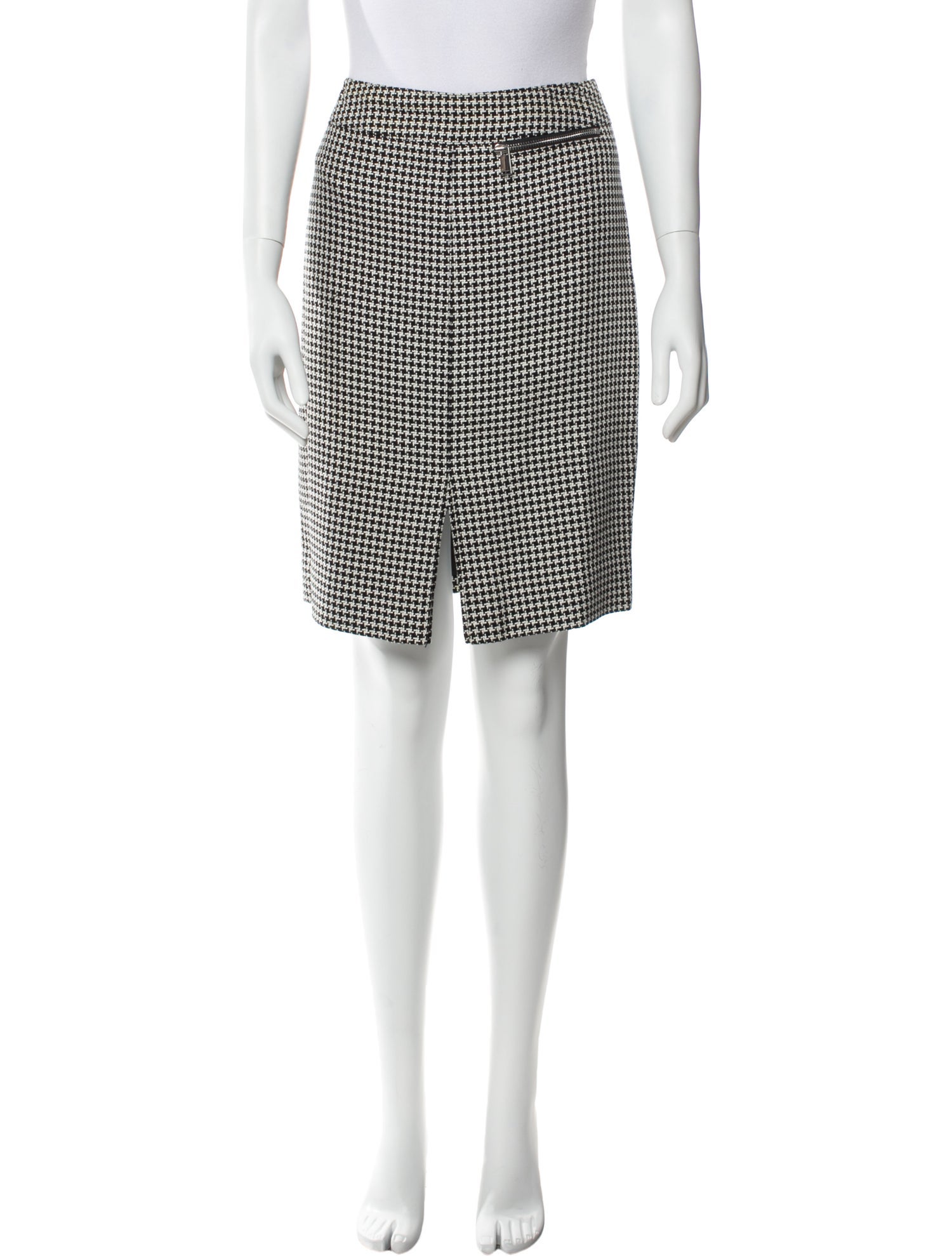 Carlisle Houndstooth Print Knee-Length Skirt