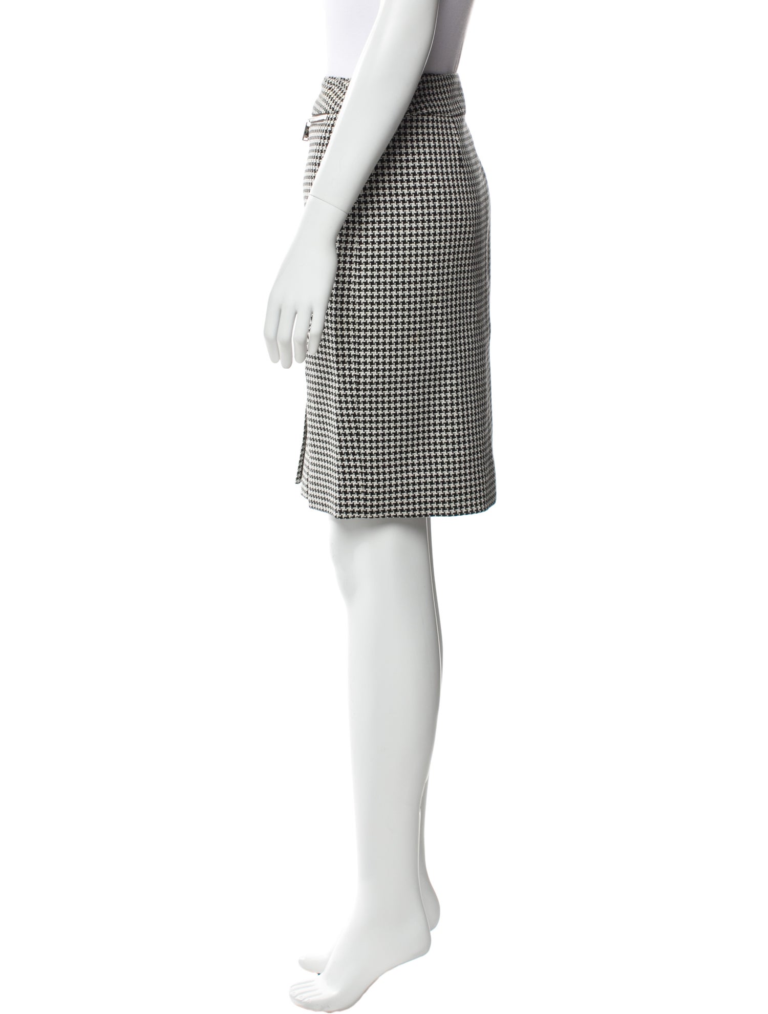 Carlisle Houndstooth Print Knee-Length Skirt