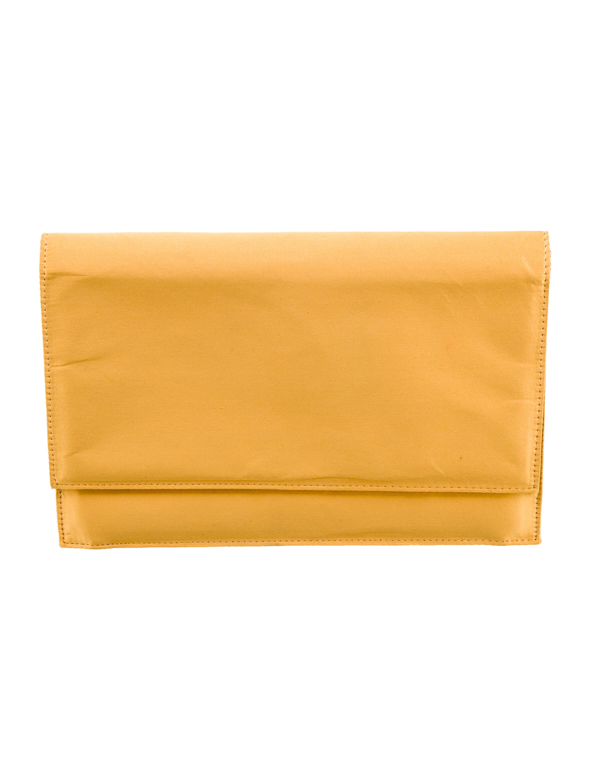 Carolyne Roehm Satin Clutch Bag Yellow Clutches, Handbags