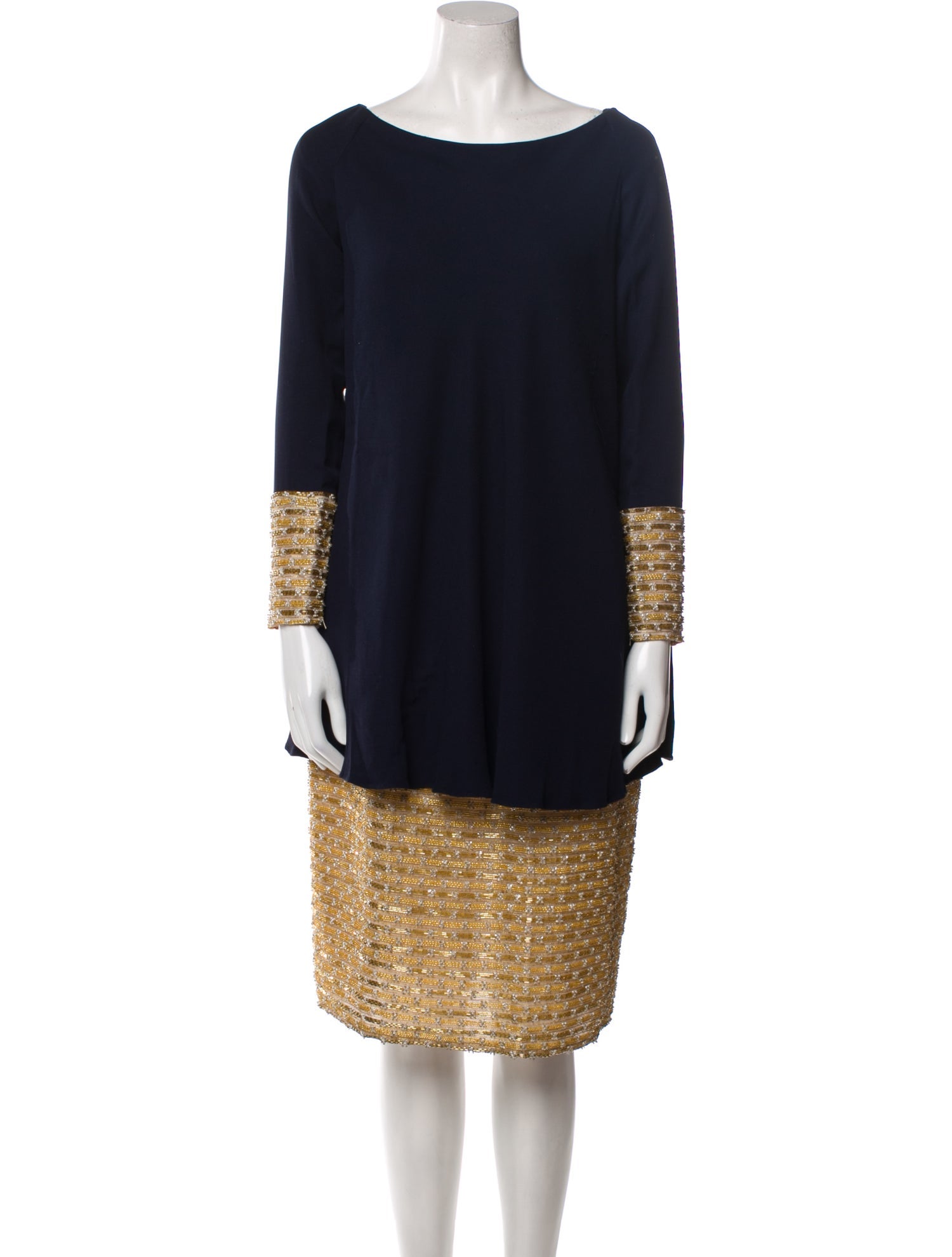 Carolyne Roehm Colorblock Pattern Glitter Accents Skirt Set