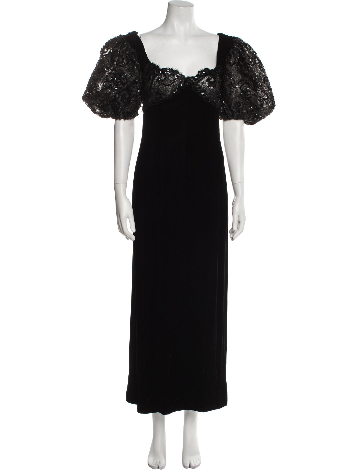 Carolyne Roehm Square Neckline Long Dress