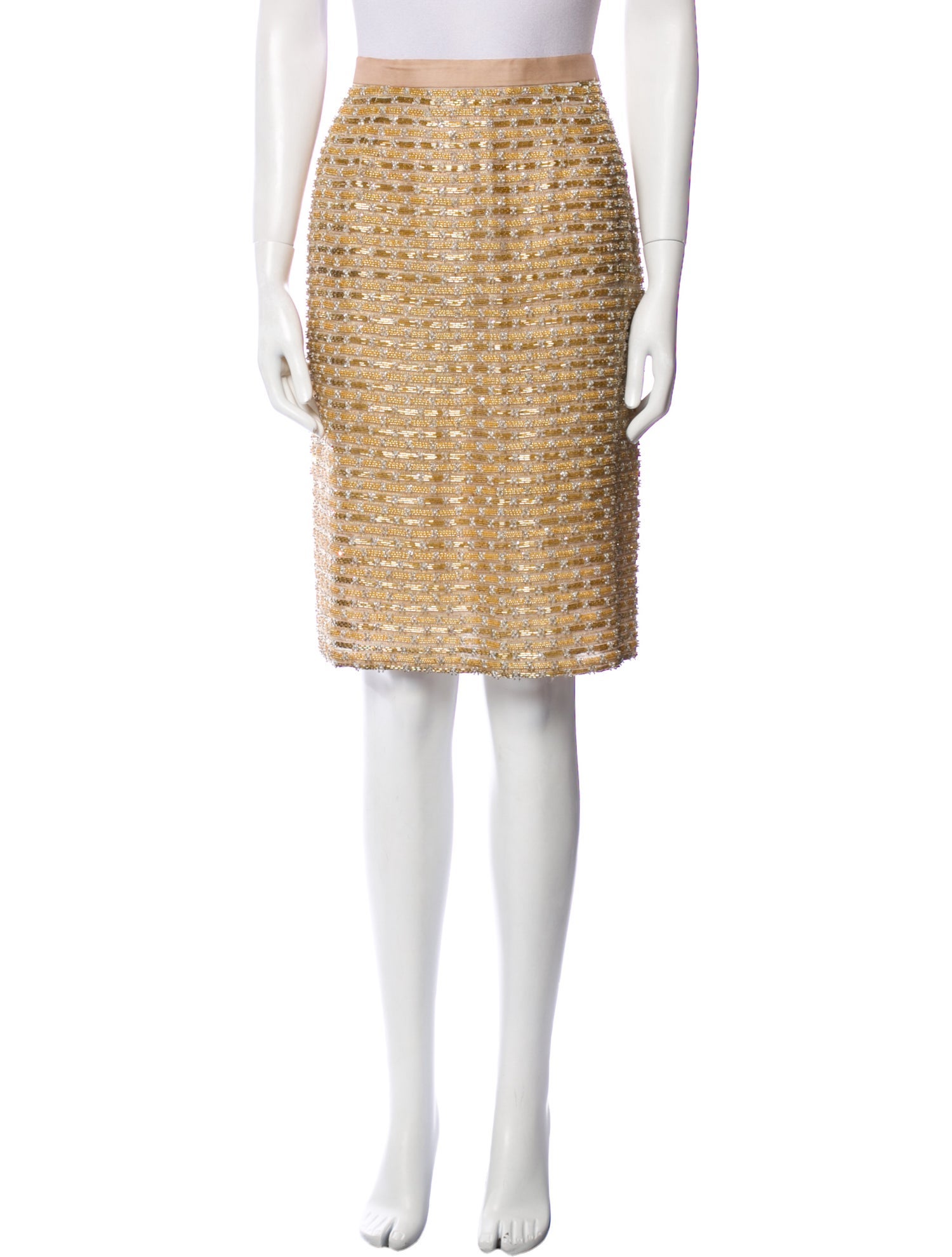 Carolyne Roehm Tweed Pattern Knee-Length Skirt