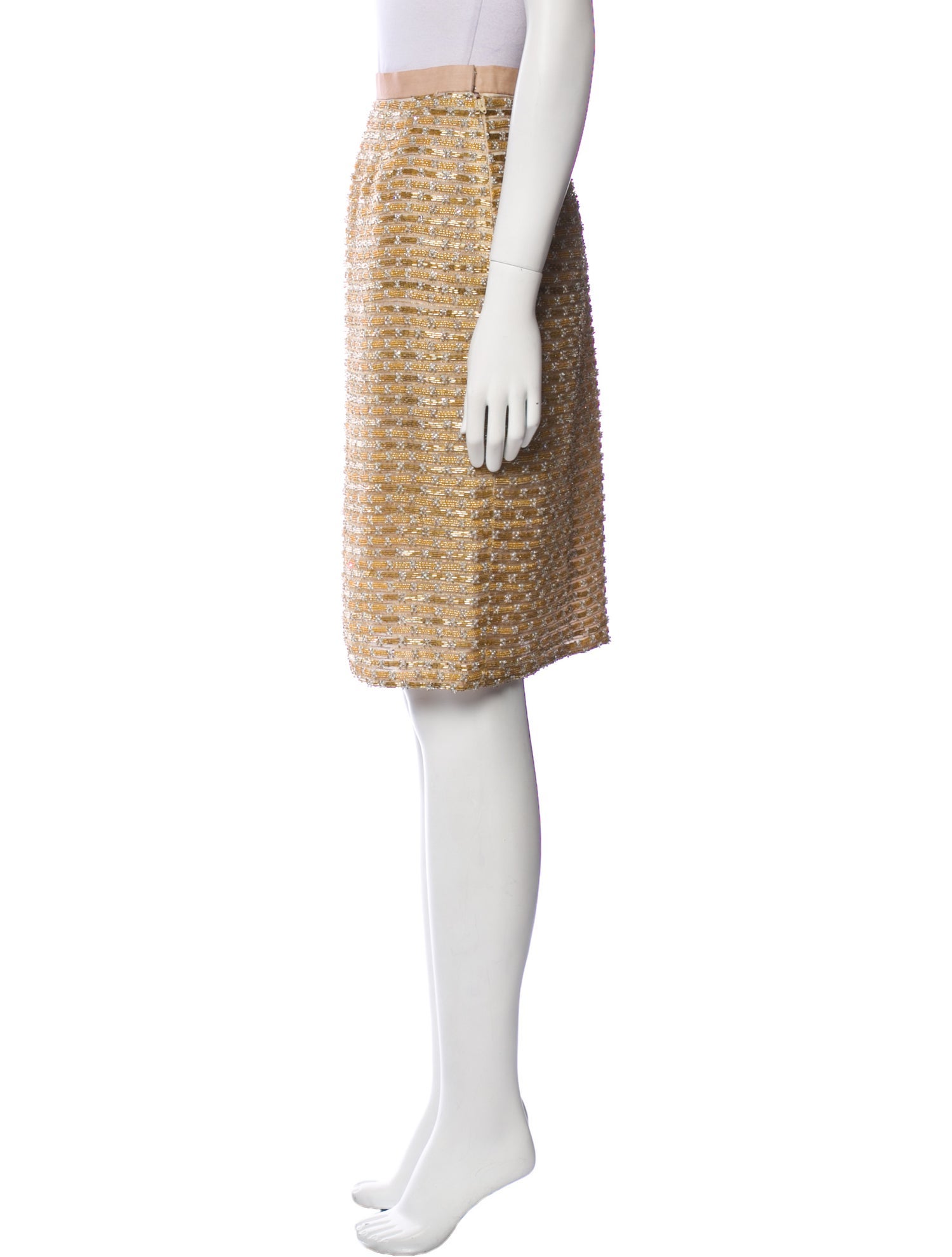Carolyne Roehm Tweed Pattern Knee-Length Skirt