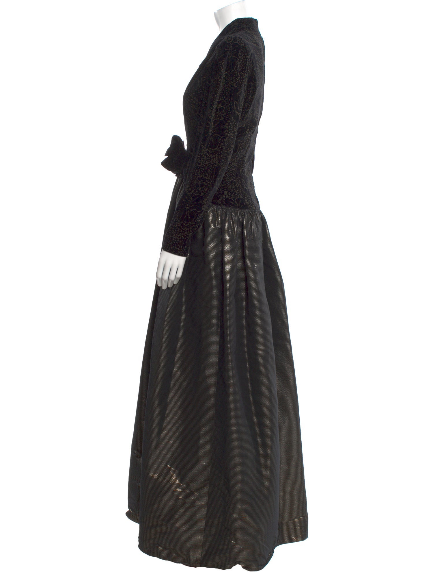 Carolyne Roehm V-Neck Long Dress