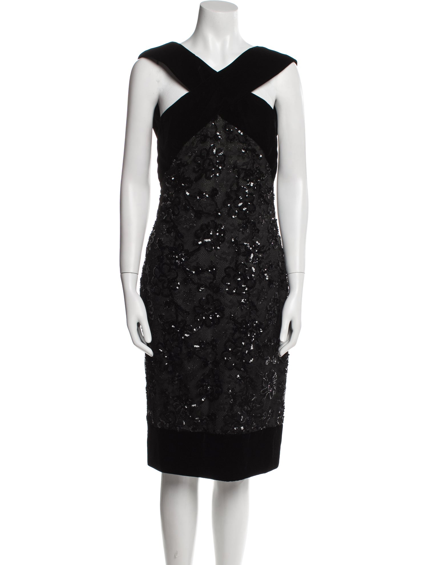 Carolyne Roehm Sequin Knee-Length Dress
