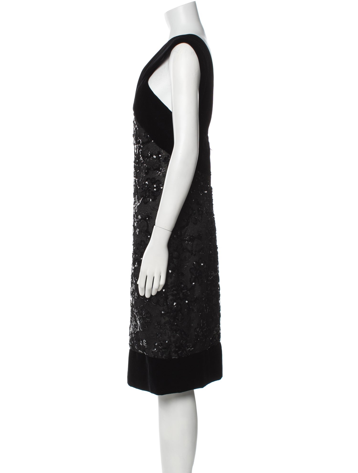 Carolyne Roehm V-Neck Midi Length Dress