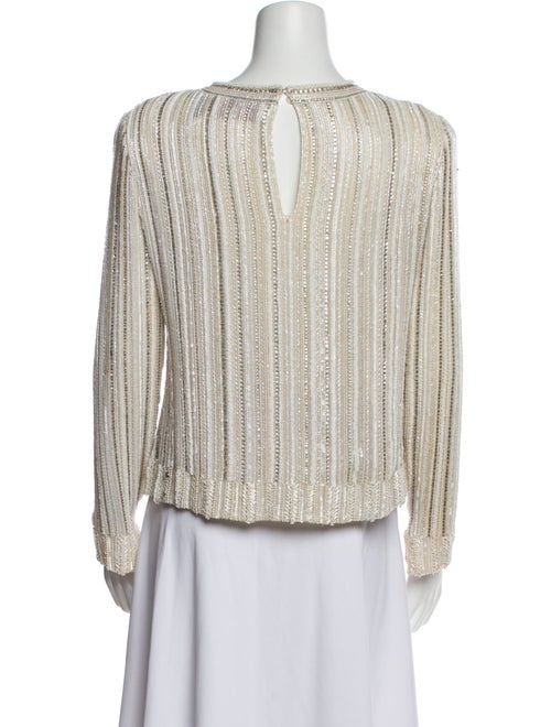 Carolyne Roehm Bateau Neckline Long Sleeve Blouse