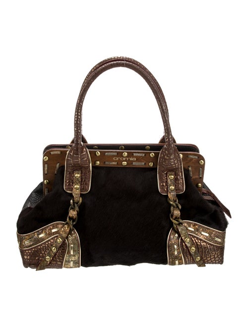 Cromia Leather Top Handle Bag