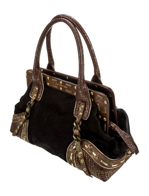 Cromia Leather Top Handle Bag