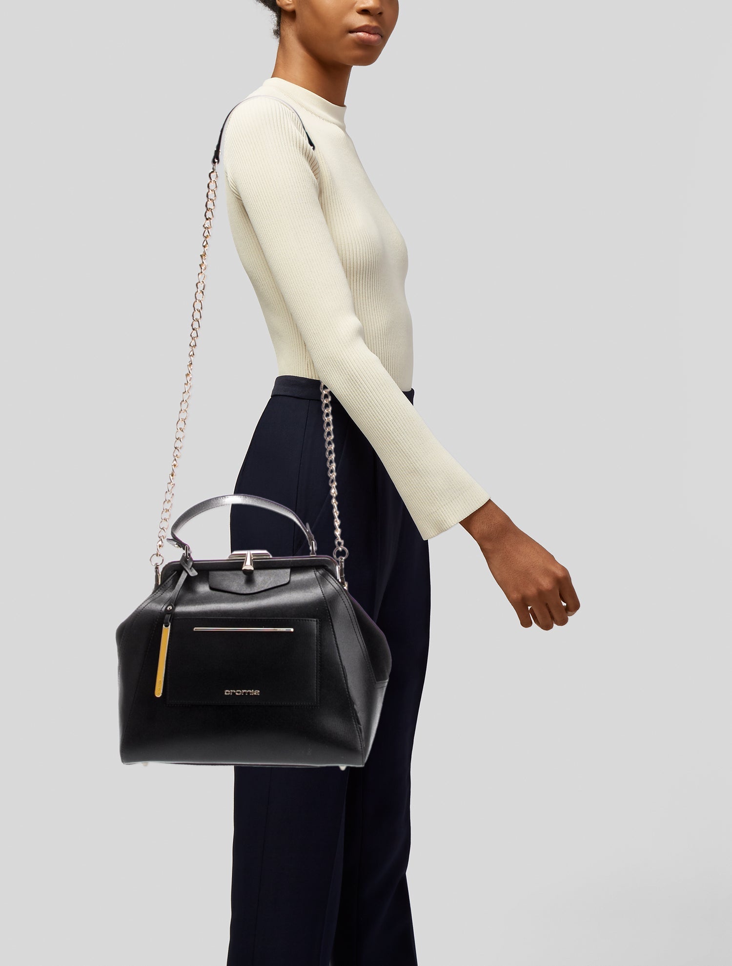 Cromia Leather Top Handle Bag