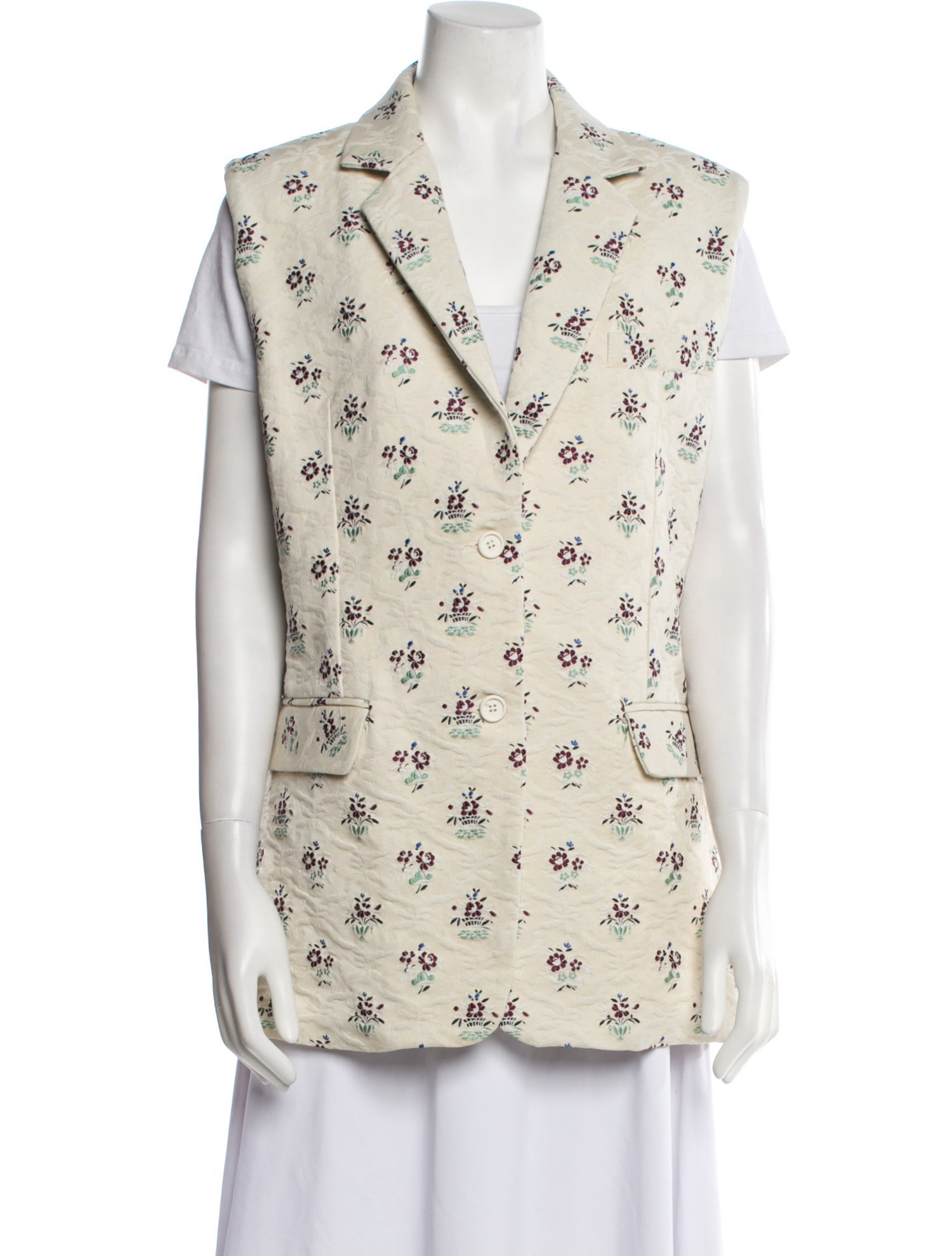 Caron Callahan Floral Print Vest