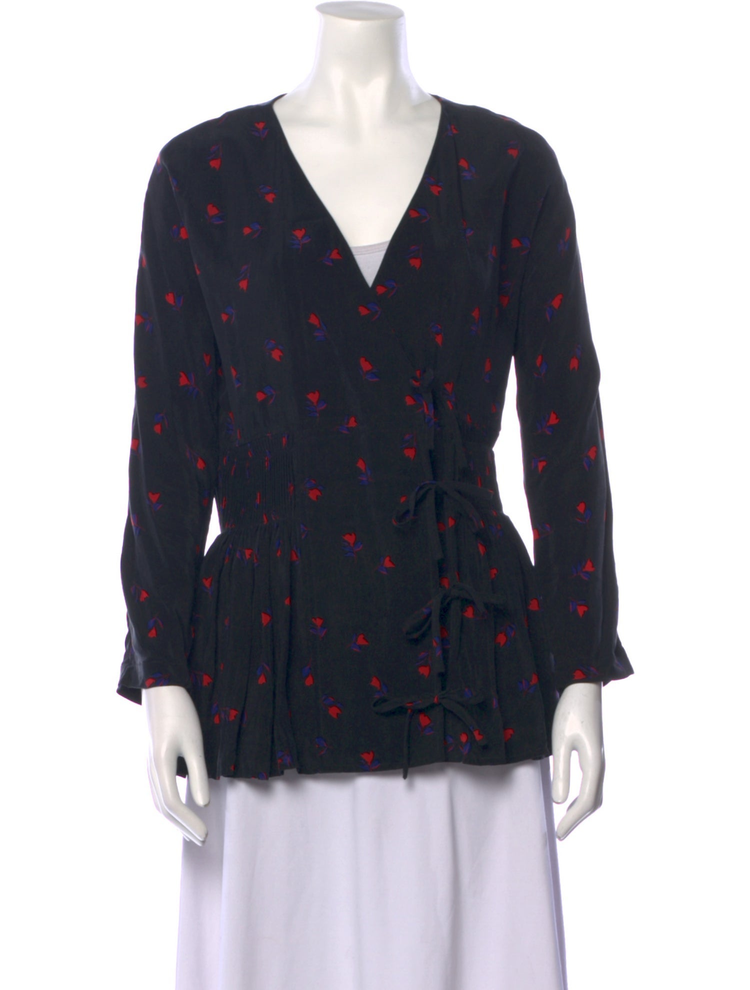 Caron Callahan Printed V-Neck Blouse