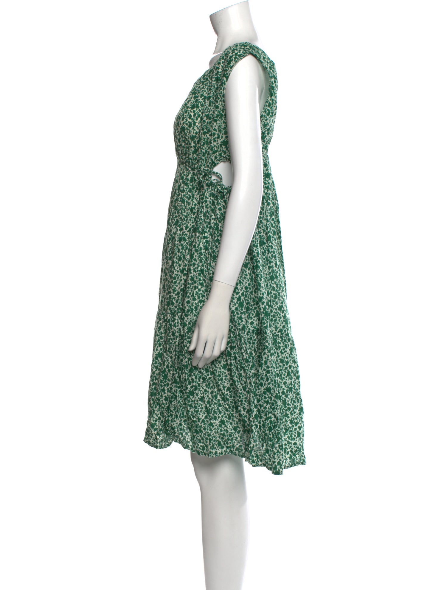 Caron Callahan Floral Print Knee-Length Dress