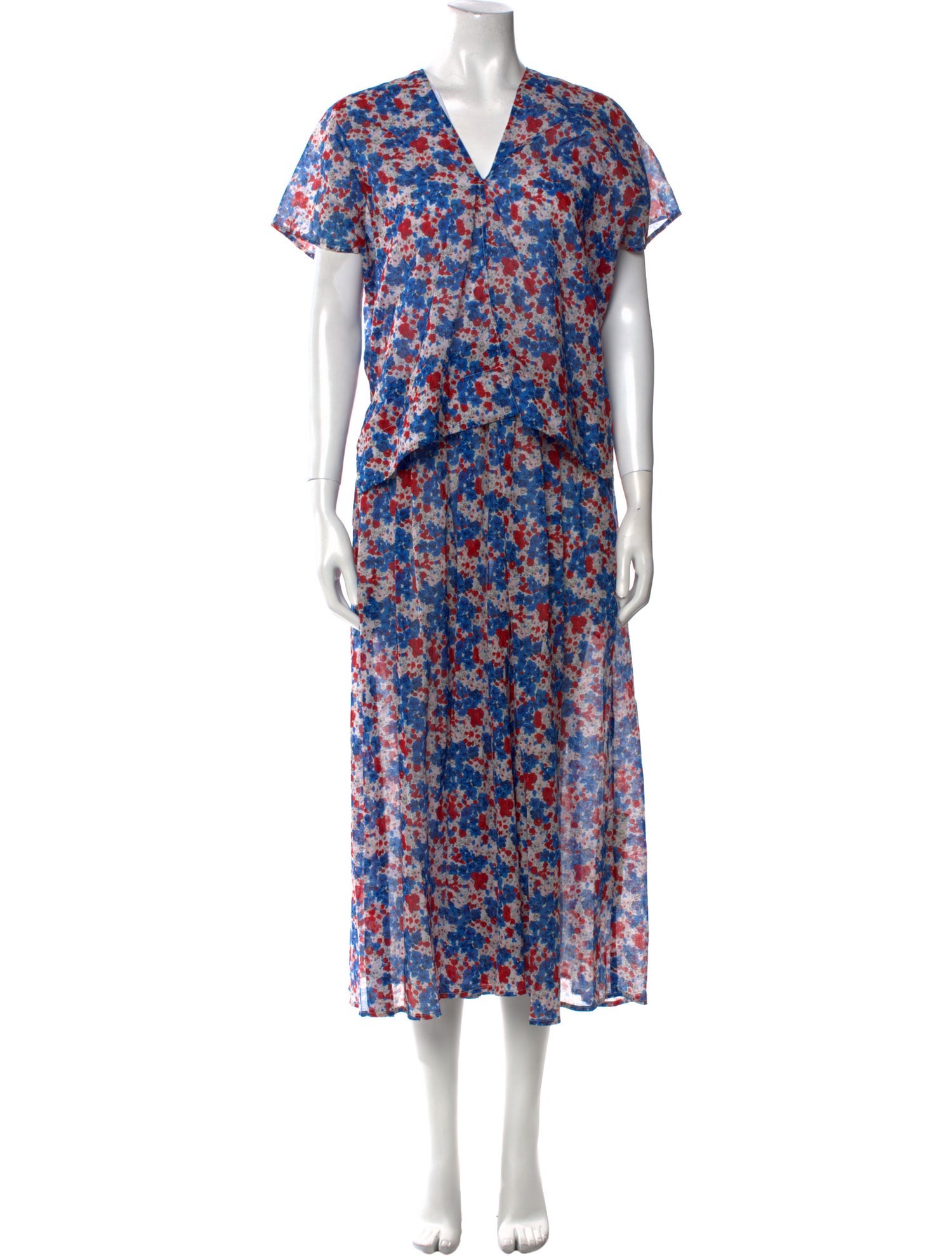 Caron Callahan Floral Print Long Dress w/ Tags