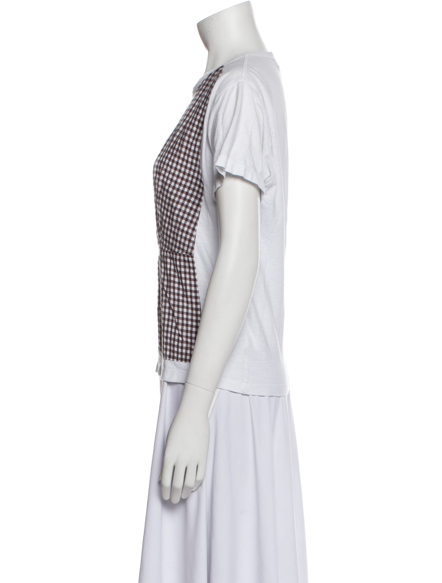 Caron Callahan Plaid Print Crew Neck T-Shirt