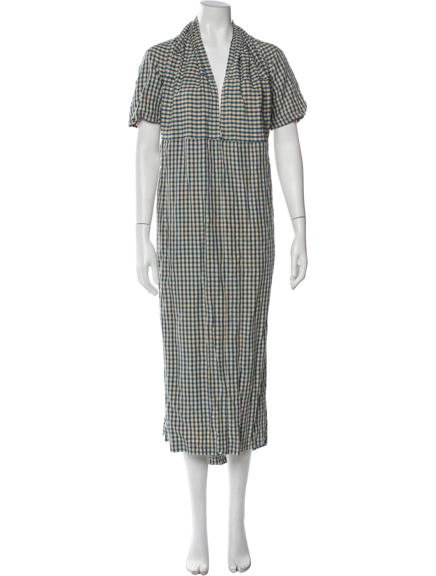Caron Callahan Plaid Print Midi Length Dress