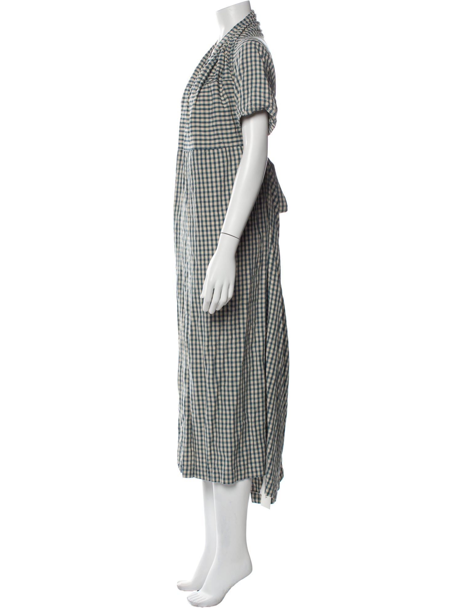 Caron Callahan Plaid Print Midi Length Dress