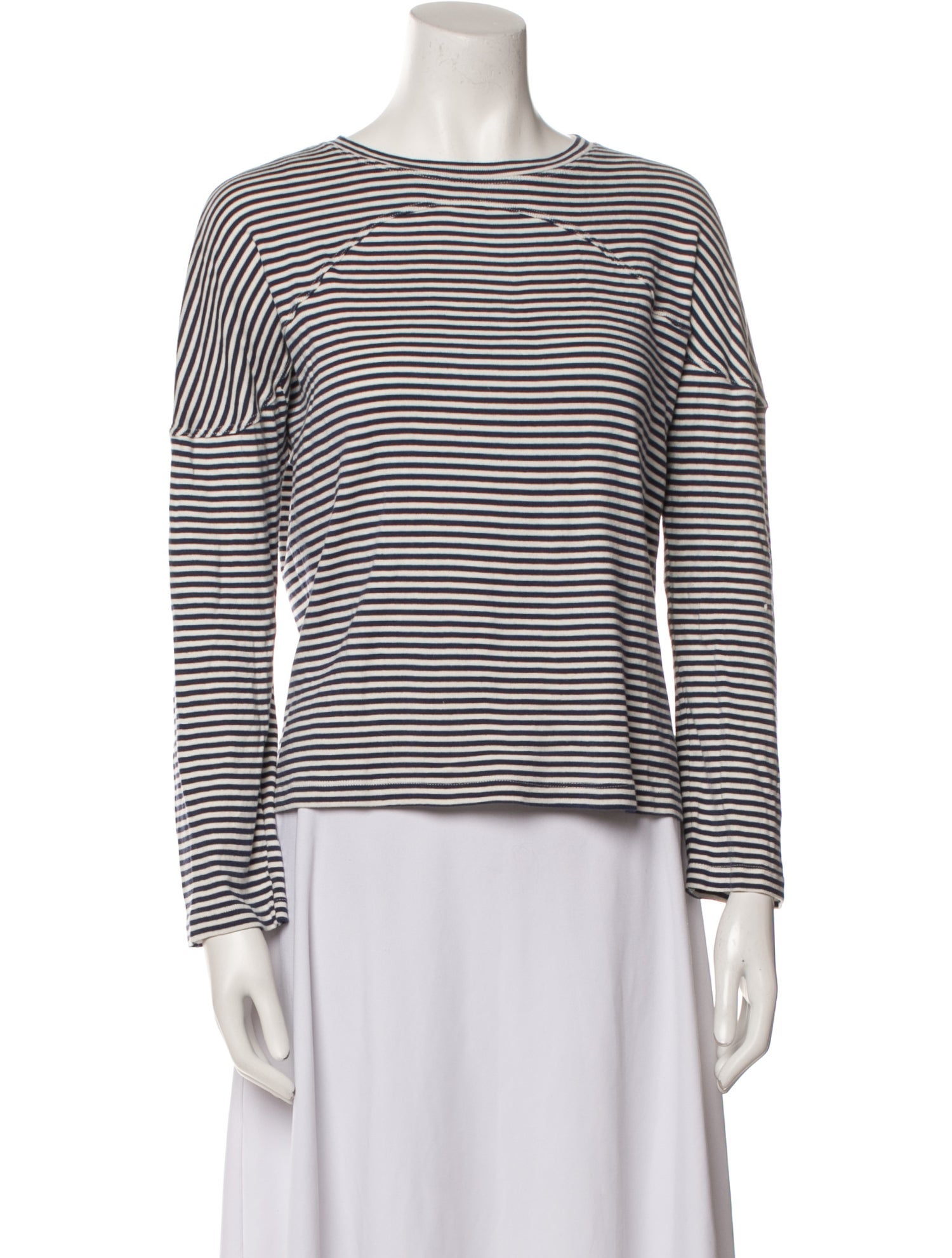 Caron Callahan Striped Bateau Neckline Top