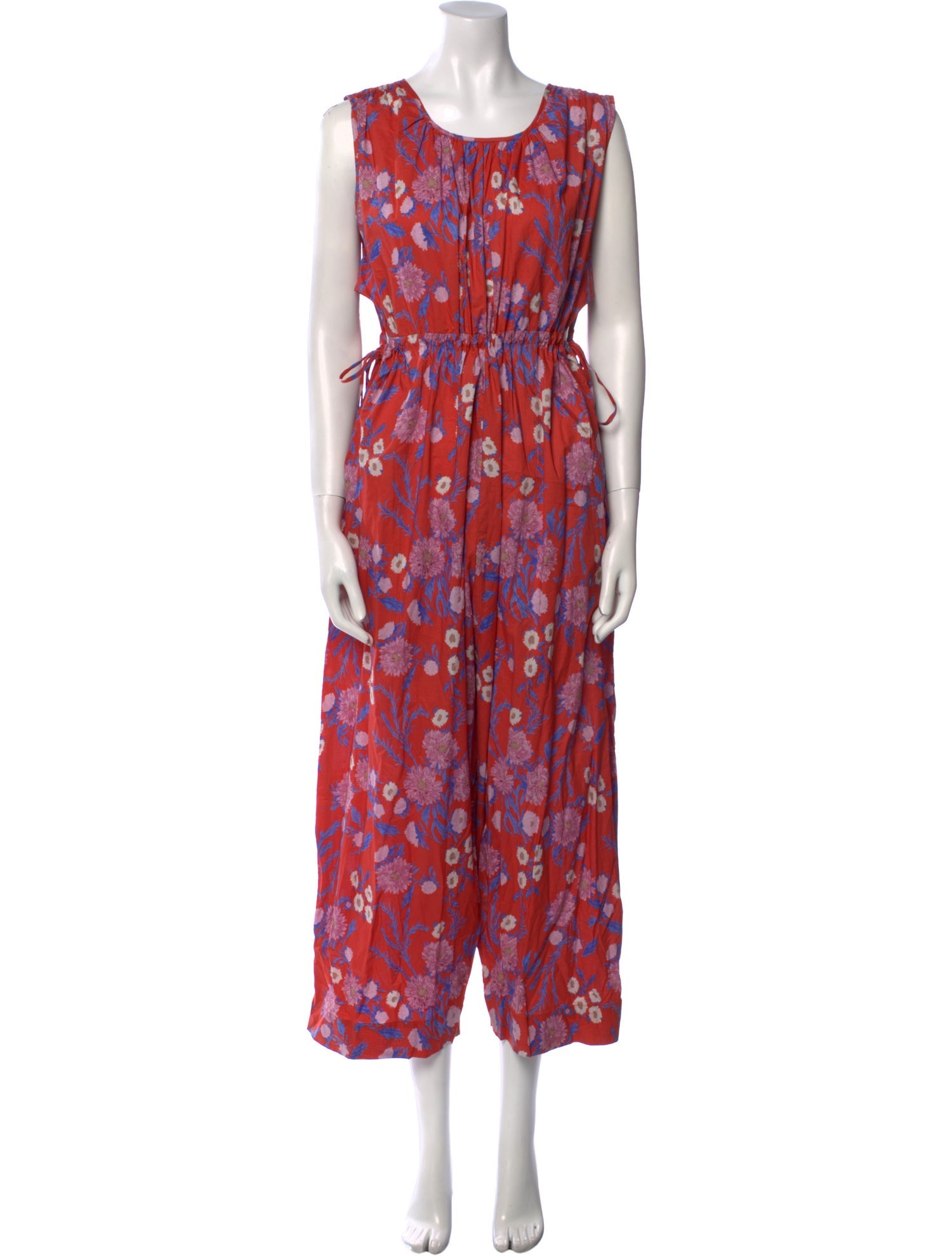 Caron Callahan Floral Print Scoop Neck Jumpsuit