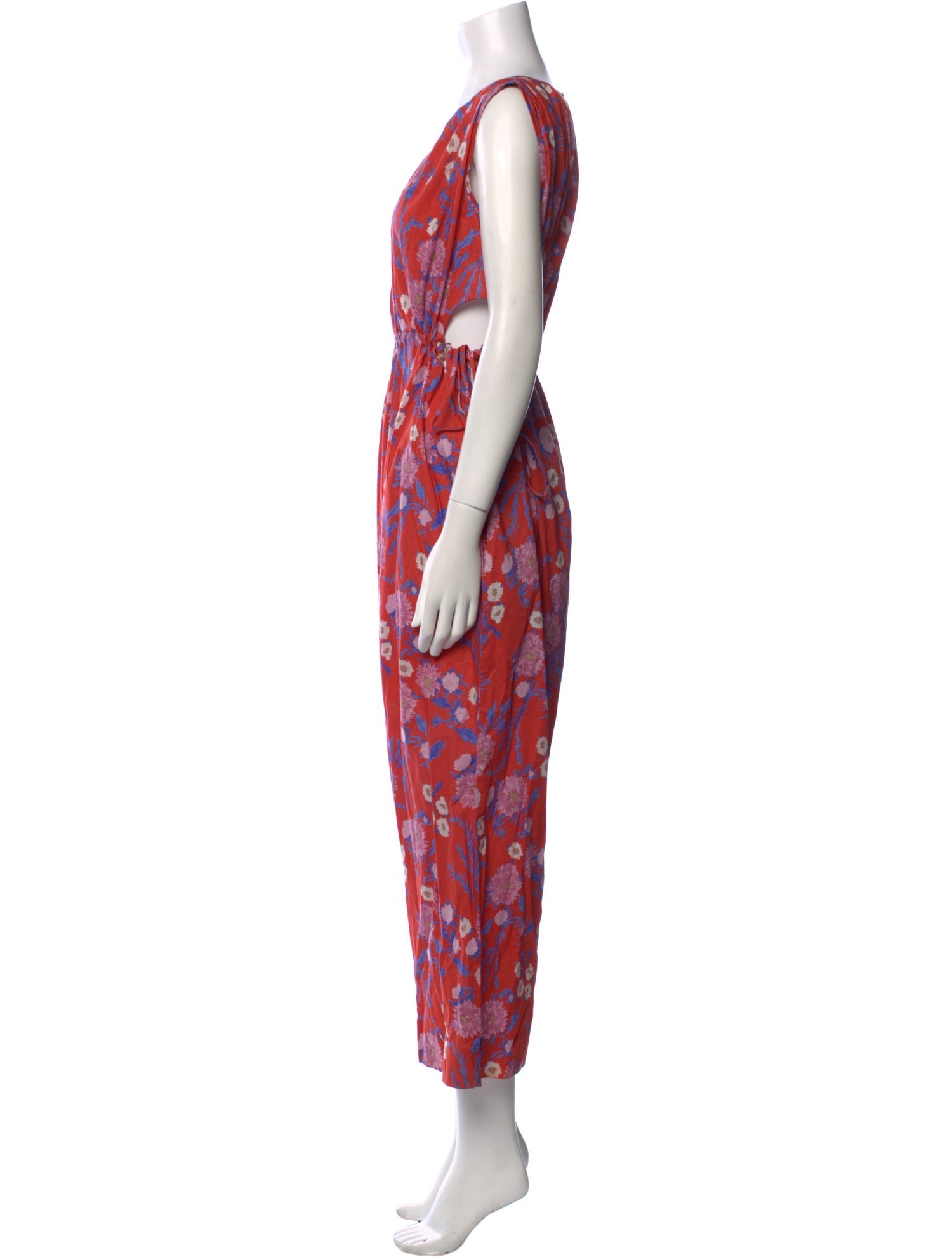 Caron Callahan Floral Print Scoop Neck Jumpsuit