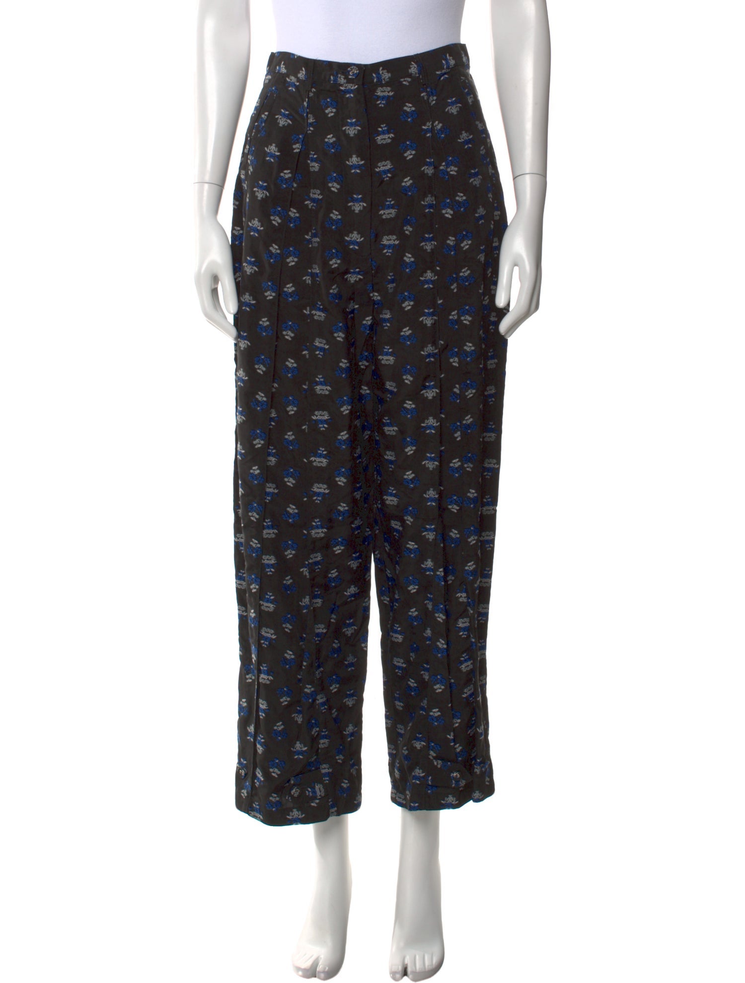 Caron Callahan Floral Print Wide Leg Pants