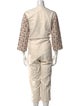 Caron Callahan Floral Print Crew Neck Jumpsuit