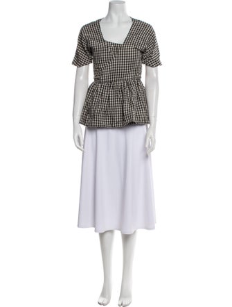 Caron Callahan Plaid Print Ruffle Embellishment Set