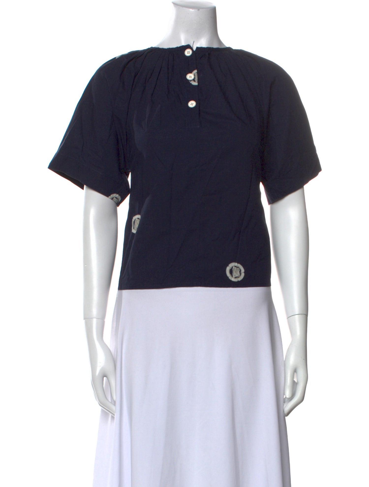 Caron Callahan Bateau Neckline Short Sleeve Crop Top