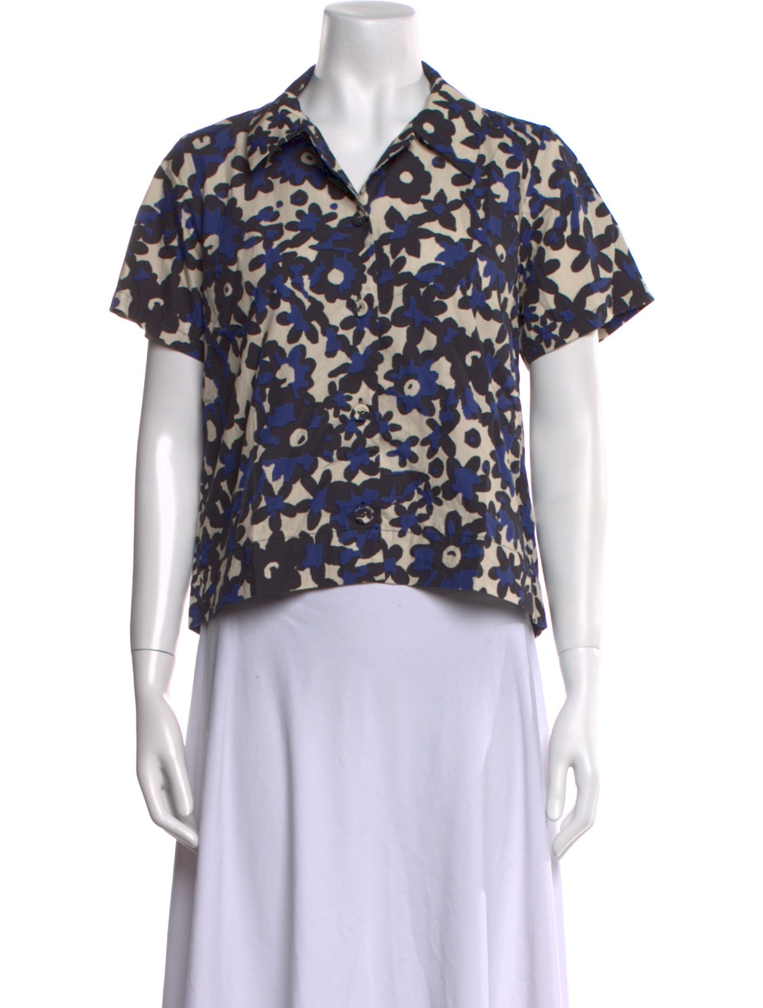 Caron Callahan Printed V-Neck Blouse w/ Tags