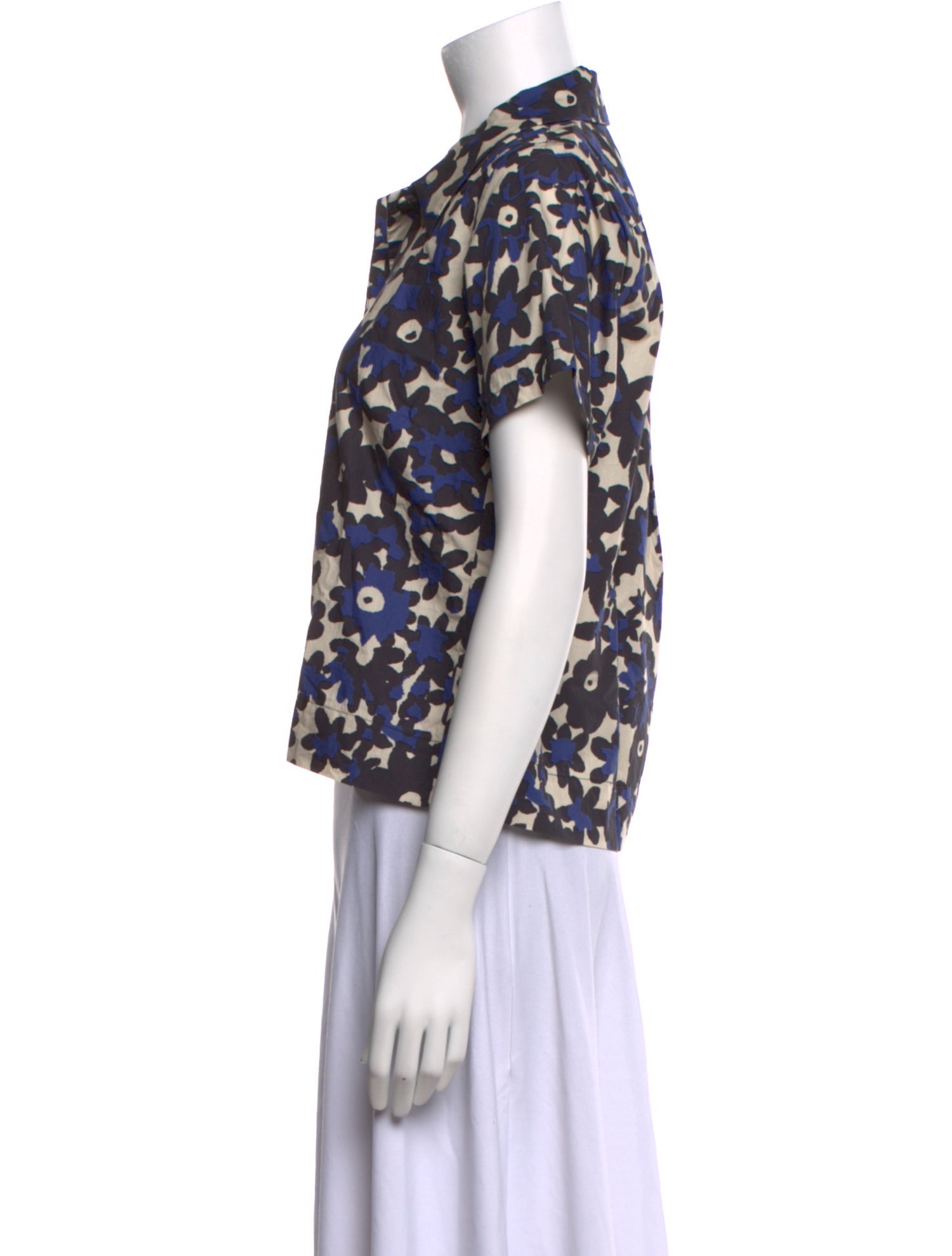 Caron Callahan Printed V-Neck Blouse w/ Tags